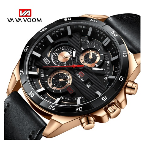 Miễn Phí Vận Chuyển Đồng Hồ Đeo Tay VA VOOM Chống Thấm Nước Thời Trang Nam Phong Cách Quân Đội Cỡ Lớn 45mm
