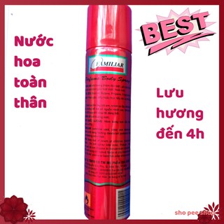 Nước Hoa Xịt Toàn Thân Cho Phái Nữ, Giữ Mùi Lâu Familiar 100ml