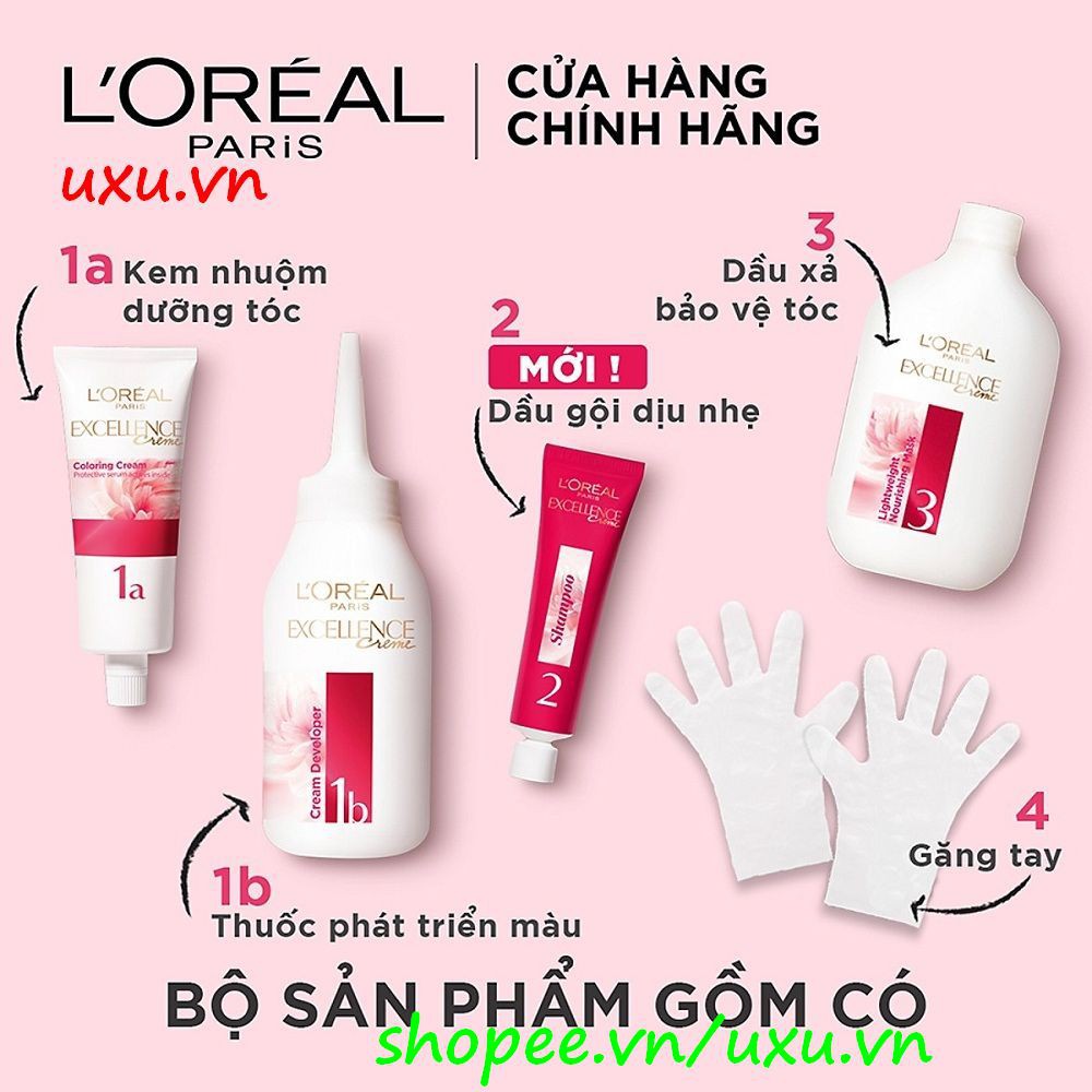 Thuốc Nhuộm Tóc Số 5.43 Nâu Đồng Ánh Vàng Loreal Paris Excellence Dưỡng Tóc, Phủ Bạc, Với uxu.vn Tất Cả Là Chính Hãng.