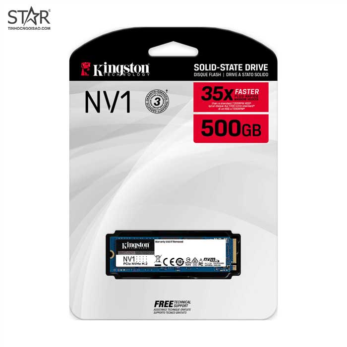 Ổ cứng SSD 500G Kingston NV1 M.2 NVMe PCIe Gen3x4 (SNVS/500G)