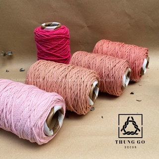 Dây thừng cotton macrame màu HỒNG SEN 5mm