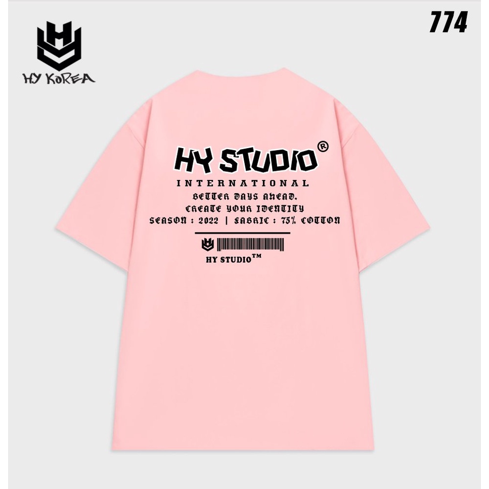 Áo thun tay lỡ HY Studio 774 nam nữ form rộng basic
