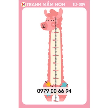 THƯỚC ĐO CHIỀU CAO CHO BÉ 009(Decal bóc dán)