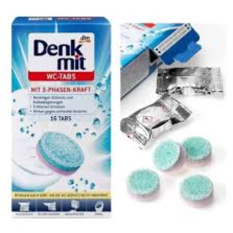 Viên tẩy bồn cầu Denkmit WC-Tabs hộp 16 viên - Hàng nội địa Đức
