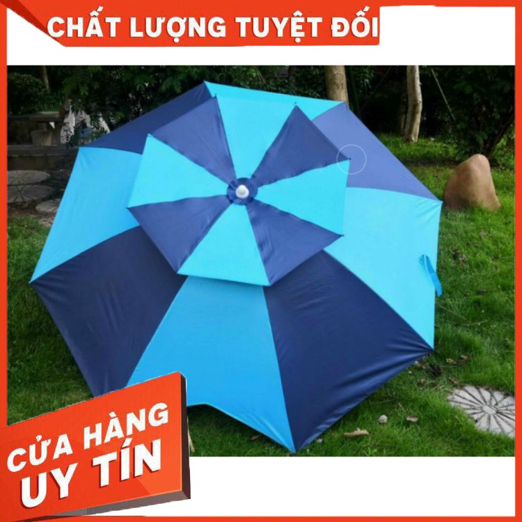 Ô đi câu cá 2 tầng cao cấp họa tiết xanh da trời, ô câu cá đường kính 2m chất lượng cao