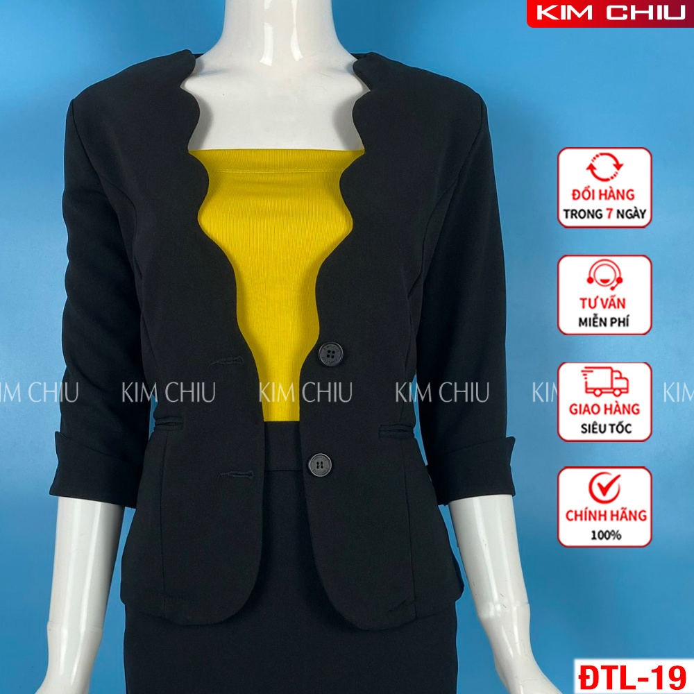 Áo Vest Nữ Công Sở Cao Cấp Kim Chiu Màu Đen, Vải Tuyết Mưa Tay Lỡ Form Đẹp Từng Đường Kim Mũi Chỉ VTL-19