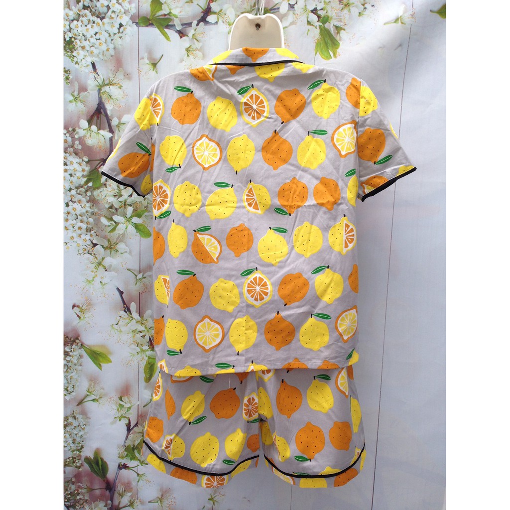 Bộ đồ mặc nhà Bộ Pijama vải kate đẹp kiểu quần đùi áo cộc tay