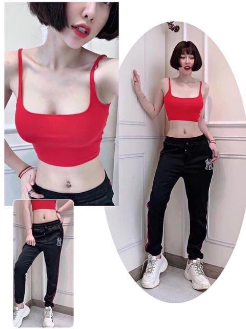 Áo ba lỗ croptop quai mảnh cá tính