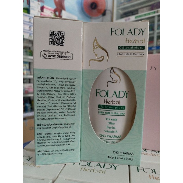 Gel vệ sinh phụ nữ chiết xuất thảo dược Folady  100g