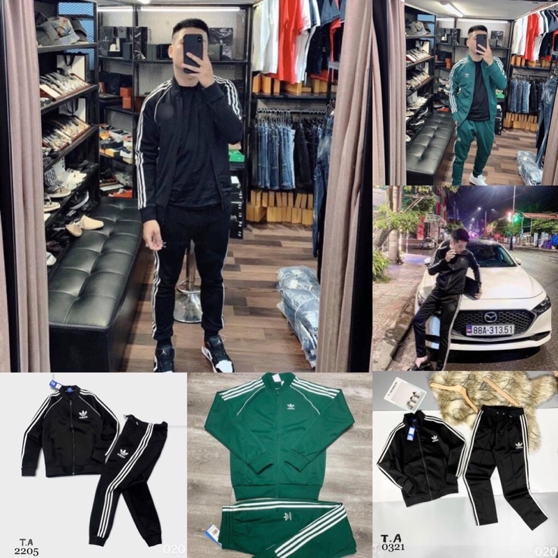 Bộ thể thao thu đông Adidass dành cho nam , bộ nỉ thể thao màu xanh