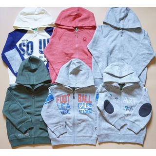 Áo khoác bé trai, bé gái nỉ mũ lông [XUẤT Ý DƯ XỊN] Benetton
