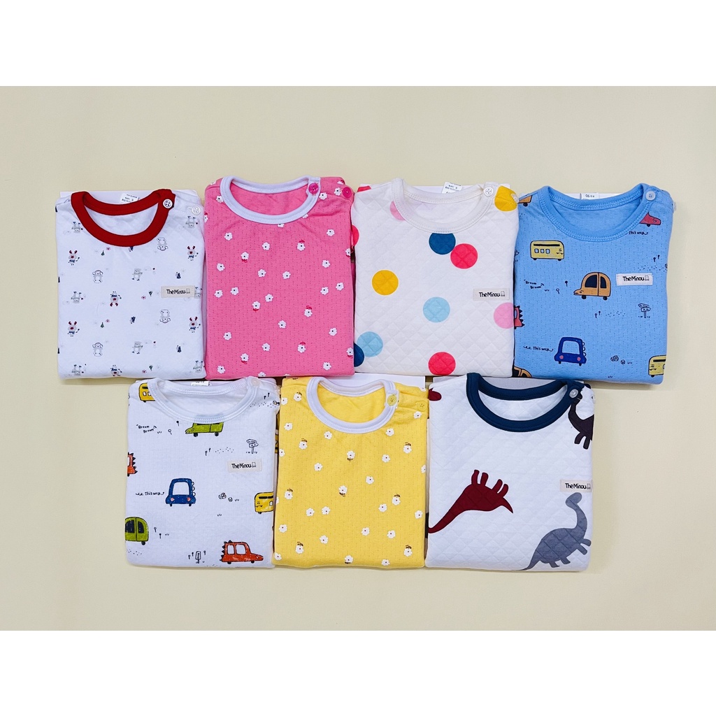 Bộ chần bông 100% cotton xuất Hàn dư xịn mềm ấm cho bé trai bé gái