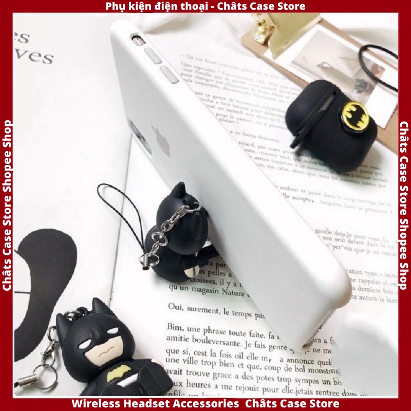 Case Ap 1/2 & Pro 🔥 Freeship 🔥 VỎ BỌC MODEL CASE BATMAN 4 MÓN - Cho Tai Nghe Không Dây (Bluetooth) - Châts Case Store