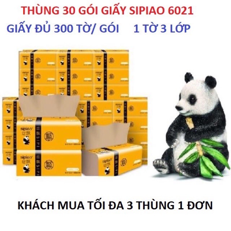 THÙNG 30 GÓI GIẤY ĂN GẤU TRÚC SIÊU DAI SIPIAO