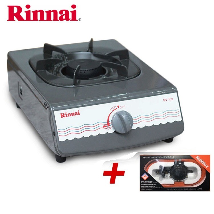 COMBO Bếp gas đơn Rinnai RV-150 + Bộ dây van ngắt gas tự động Namilux