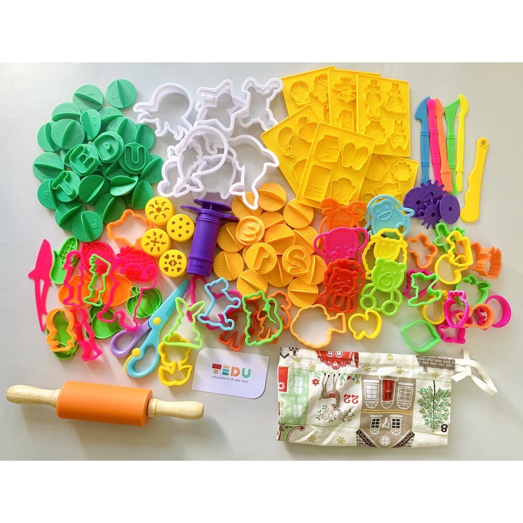 Bột nặn TEDU đất nặn an toàn - combo khuôn JUMBO