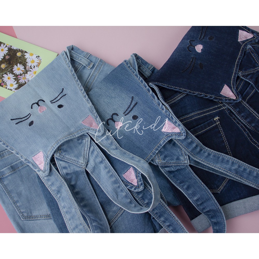 Yếm Jeans HM màu Xanh đen cho bé 4-5T