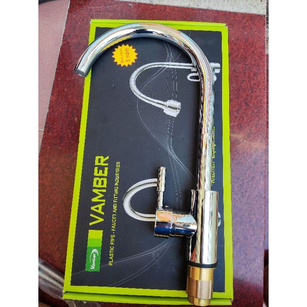 Ngổng nóng lạnh Vamber cổ xoay bi BH 5 năm cho sản phẩm