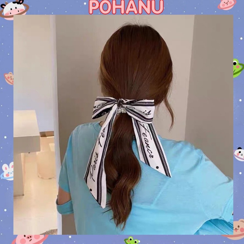 Khăn lụa quấn tóc Pohanu thời trang đa năng nhiều màu cho nữ SC40