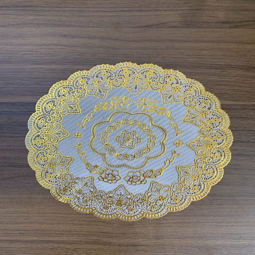 Tấm Lót Bình Hoa , Lọ Hoa ,  Bình Trà Hoa Văn Dập Nổi Hình Tròn 20cm