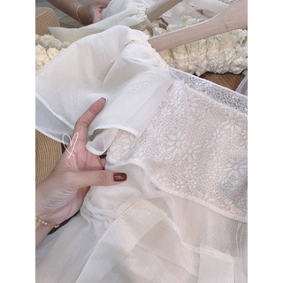 ĐẦM MIDI CỔ U TAY BÈO