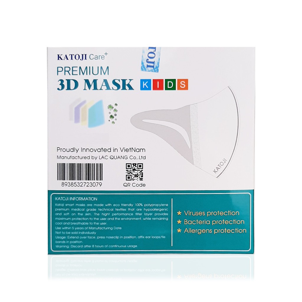 Khẩu trang 3D y tế cho bé hộp 10 cái | BigBuy360 - bigbuy360.vn