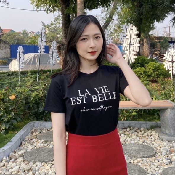 Áo phông màu đen thun cotton cao cấp