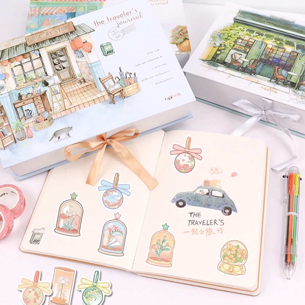 Set 50 Miếng Dán Trang Trí Laptop Chống Nước Họa Tiết Hoạt Hình Dễ Thương