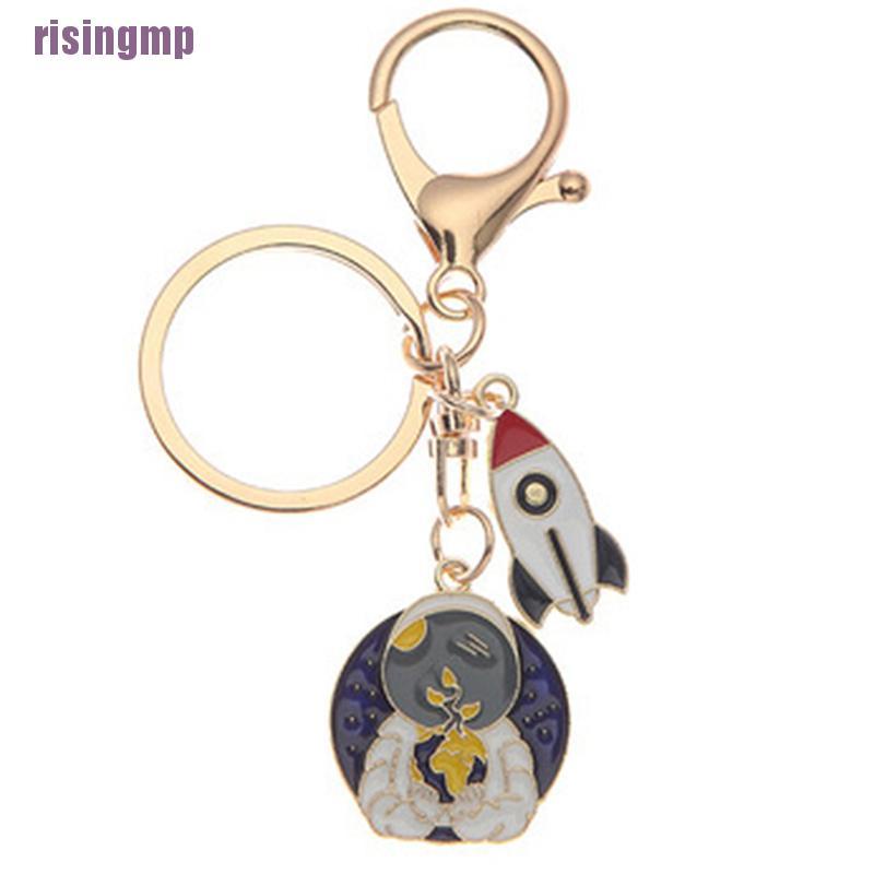 Móc khóa hình nhà du hành vũ trụ bằng kim loại dễ thương