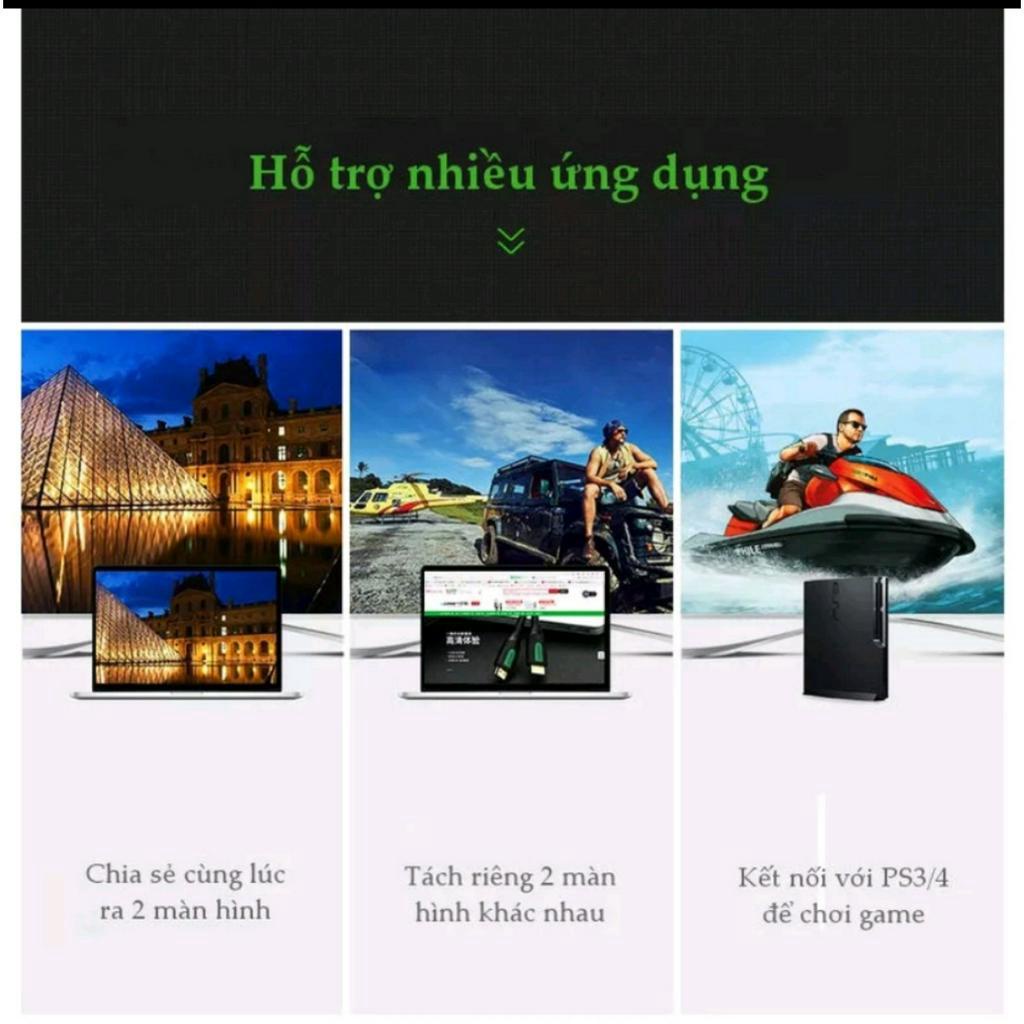 Cáp HDMI 1.5m chuẩn 2.0 CAO CẤP Ugreen 40409 hỗ trợ 3D, 4K @60Hz - Hàng chính hãng