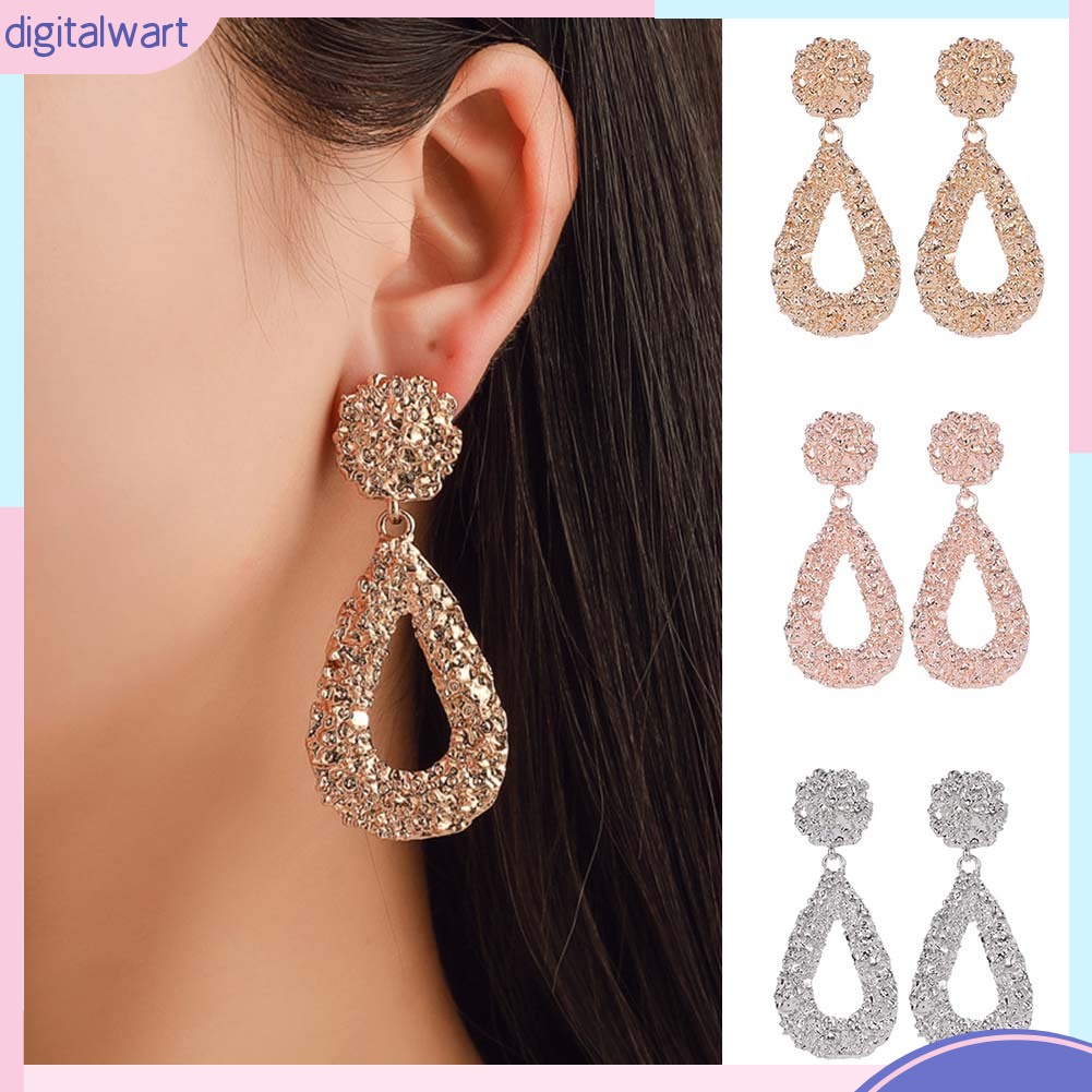 Đôi Khuyên Tai Thiết Kế Hình Giọt Nước Đính Đá Quý Nhân Tạo Lấp Lánh Sang Trọng Cá Tính Dành Cho Nữ