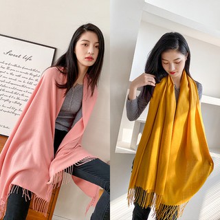 Khăn choàng cổ cashmere 70 x 200 cm tua rua cao cấp mềm mịn khăn quàng cổ dạ len thời trang nữ nhiều màu.