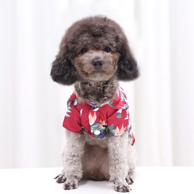 Áo sơ mi cho chó Quần áo đi biển mùa hè Quần áo Vest cho thú cưng Quần áo hoa T-shirt Hawaii cho chó mèo lớn nhỏ Chihuahua