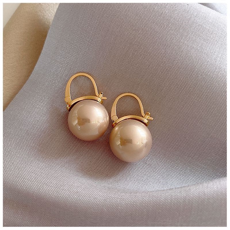 Khuyên Tai Tròn Đính Ngọc Trai Nhân Tạo Thời Trang Trắng bông tai nữ