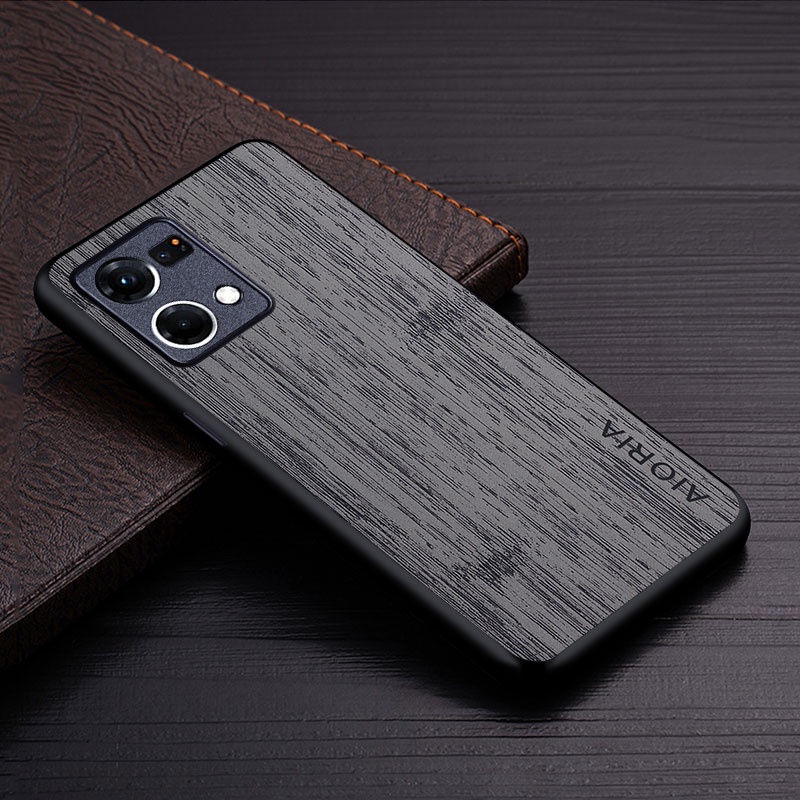 Ốp Bao Da Điện Thoại Họa Tiết Vân Gỗ Tre Sang Trọng Cho oppo reno 7 4g oppo f21 pro