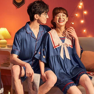 Bộ Đồ Ngủ Vải Lụa Lạnh Kiểu Nhật Hàn Dễ Thương Cho Các Cặp Đôi