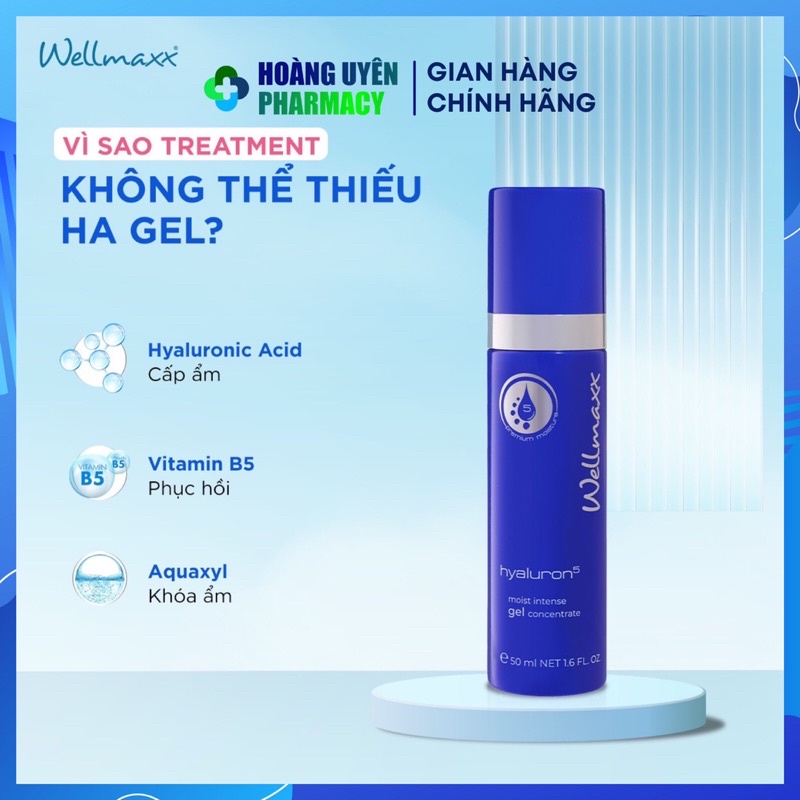 Gel dưỡng ẩm chuyên sâu HA Wellmaxx Hyaluron Moist Intense Gel Concentrate 50ml