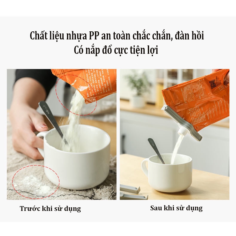 Kẹp miệng túi có nắp mở kẹp đồ uống thực phẩm Kích thước 11.5x5cm