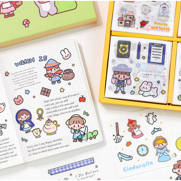 1 Tấm Sticker Mini Lạc Vào Thế Giới Cổ Tích Trang Trí Sổ Bullet Journal theboiofficial