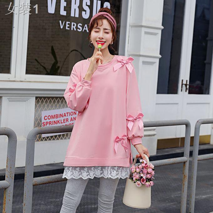 ℗Bộ đồ mùa thu dành cho bà bầu Phong cách thời trang Phương Tây Phiên bản mới của Hàn Quốc Váy hai mảnh rời đi c