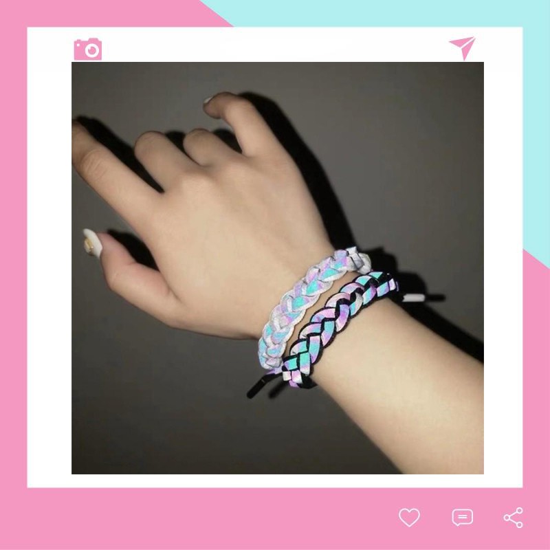 Vòng tay nam nữ phản quang nhựa nút cặp đôi V14 siêu hot giá rẻ