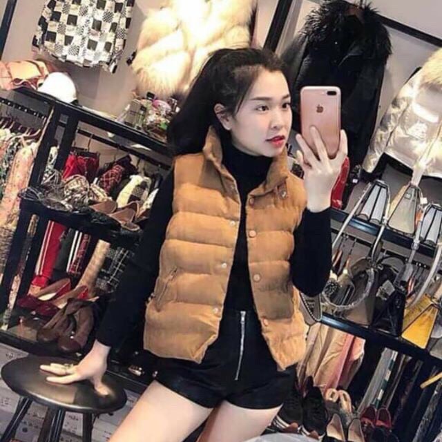 Gile phao nhung cúc bấm