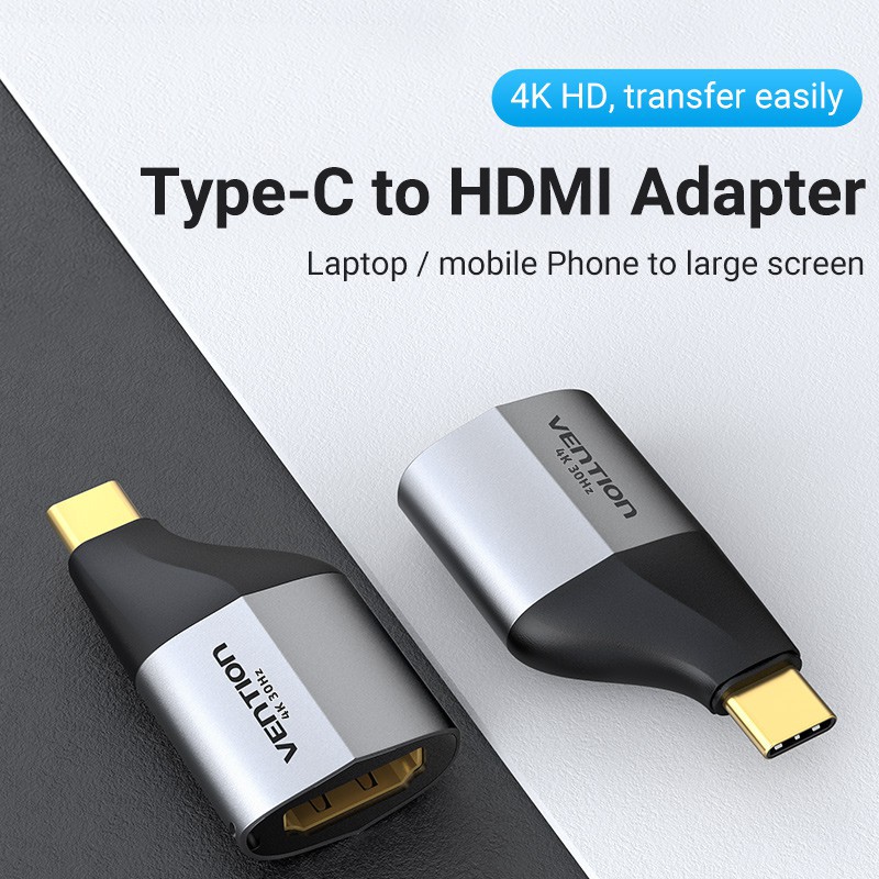 [MUMU] Đầu chuyển đổi Vention Từ Usb Type-C Sang Hdmi Hỗ Trợ 4k 30hz Phù Hợp Cho Macbook Samsung Notebook