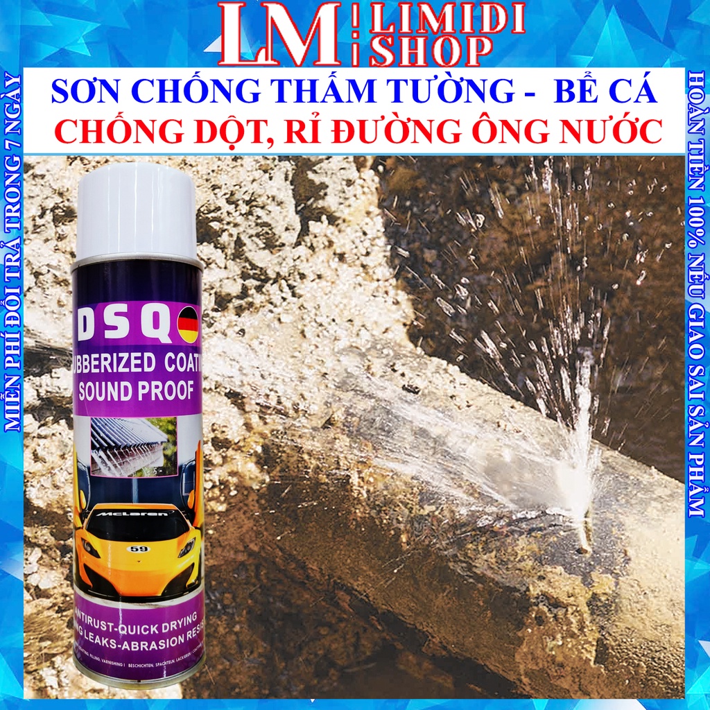 Bình Xịt Chống Thấm Tường - Sơn Chống Thấm - Sơn Xịt Chống Thấm Tường Nhà,Bể Cá, Mái Tôn, Đường Ống Rỉ Nước DSQ