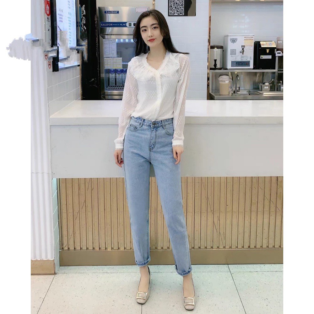 ( 50 - 90 KG)  QUẦN JEAN BAGGY  XANH NHAT  NĂNG ĐỘNG TRẺ TRUNG CHO MÙA HÈ SÔI ĐỘNG
