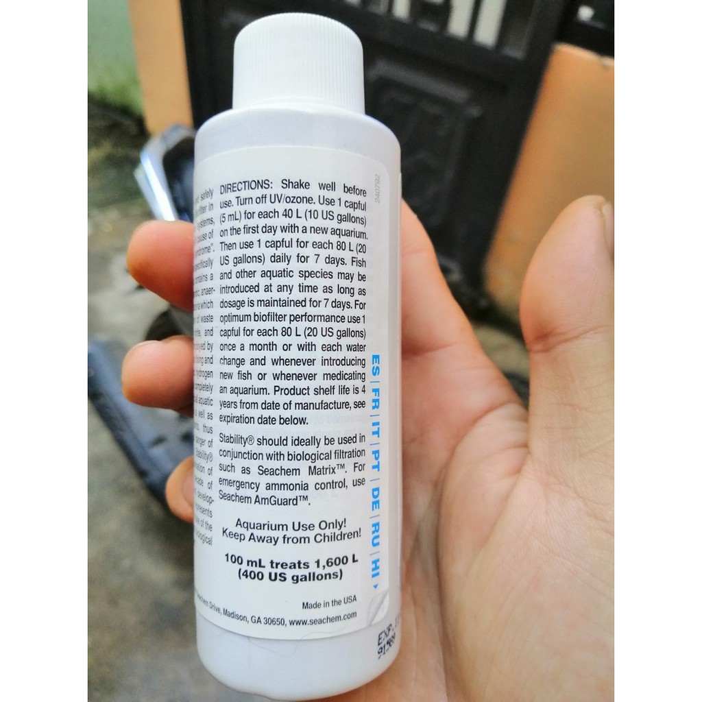 Chai Stability Seachem Vi sinh chuyên dùng cho hồ cá thuỷ sinh, CHAI 100ML