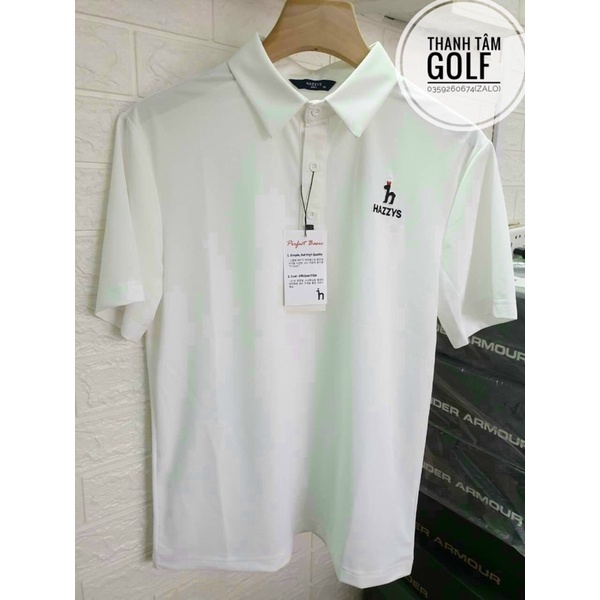 Áo golf Hazzys cộc tay chất liệu thoáng mát thấm hút mồ hôi