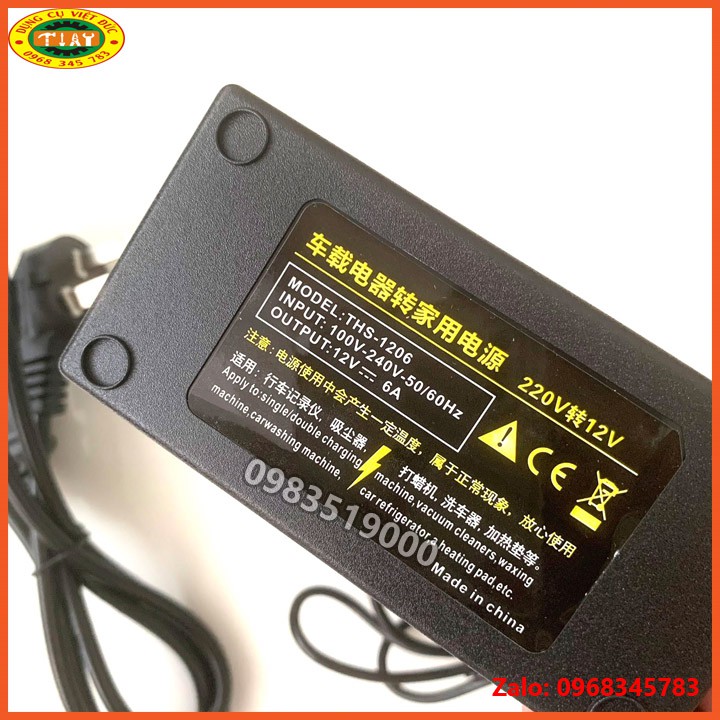 bộ đổi nguồn 220v sang 12v  Bộ chuyển đổi nguồn 220v sang 12v 6A- 72W