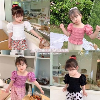Sét áo nhún quần bo gấu bé gái