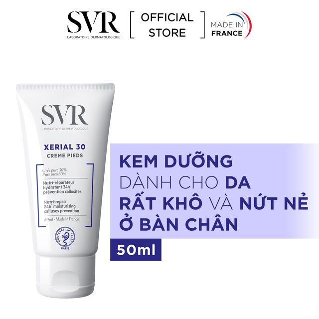 Kem dưỡng dành cho da rất khô và nứt nẻ ở bàn chân SVR XERIAL 30 Creme Pieds 50ml